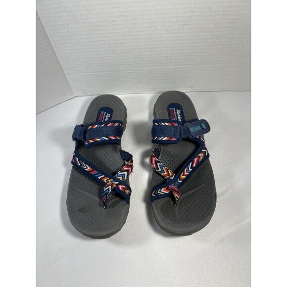Skechers Outdoor Lifestyle Reggae Slide Toe Loop Slip-on Blue Sandal Women’s 9 - Picture 7 of 12